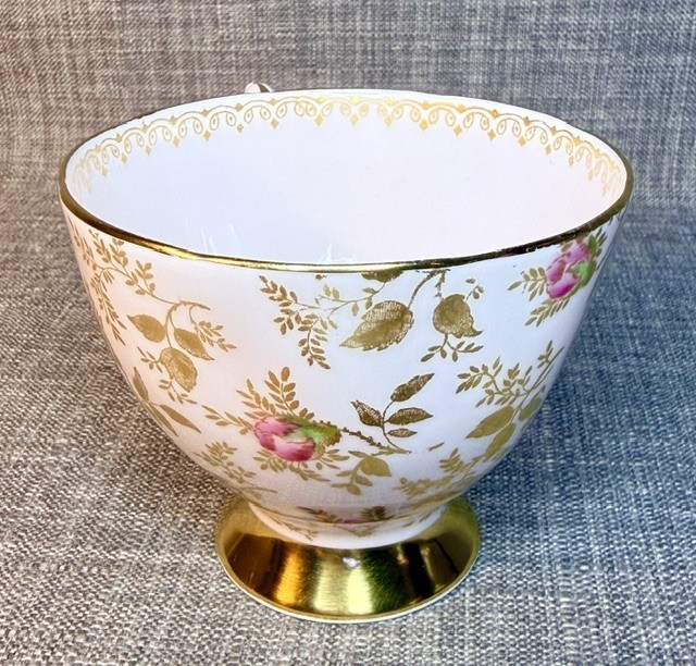 Vintage Royal Tuscan Teacup and Saucer Sunshine Rose Pattern English Bone China