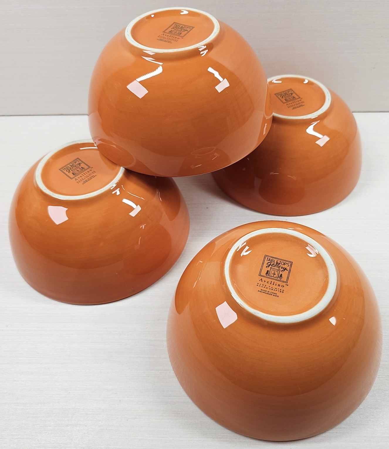 4 Tabletops Unlimited Avellino Pumpkin Soup Cereal Bowls Set Gallery Serving Lot