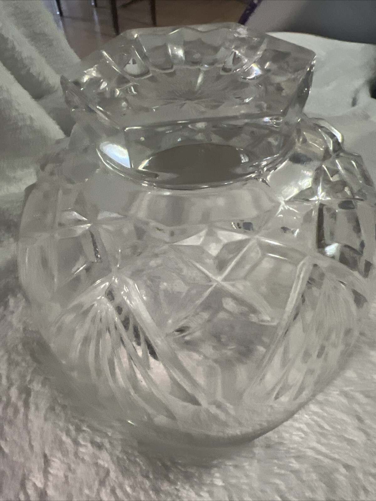 Crystal Bowl 5 In Scalloped Edge Heavy Candy Fruit Dip Dish