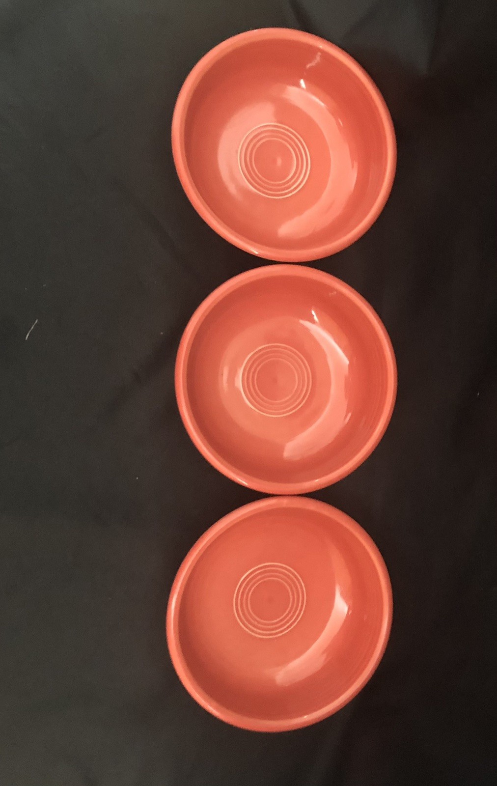 3 Fiesta Persimmon Mini Itty-bitty Bowls 5” In Diameter 2” High 1986
