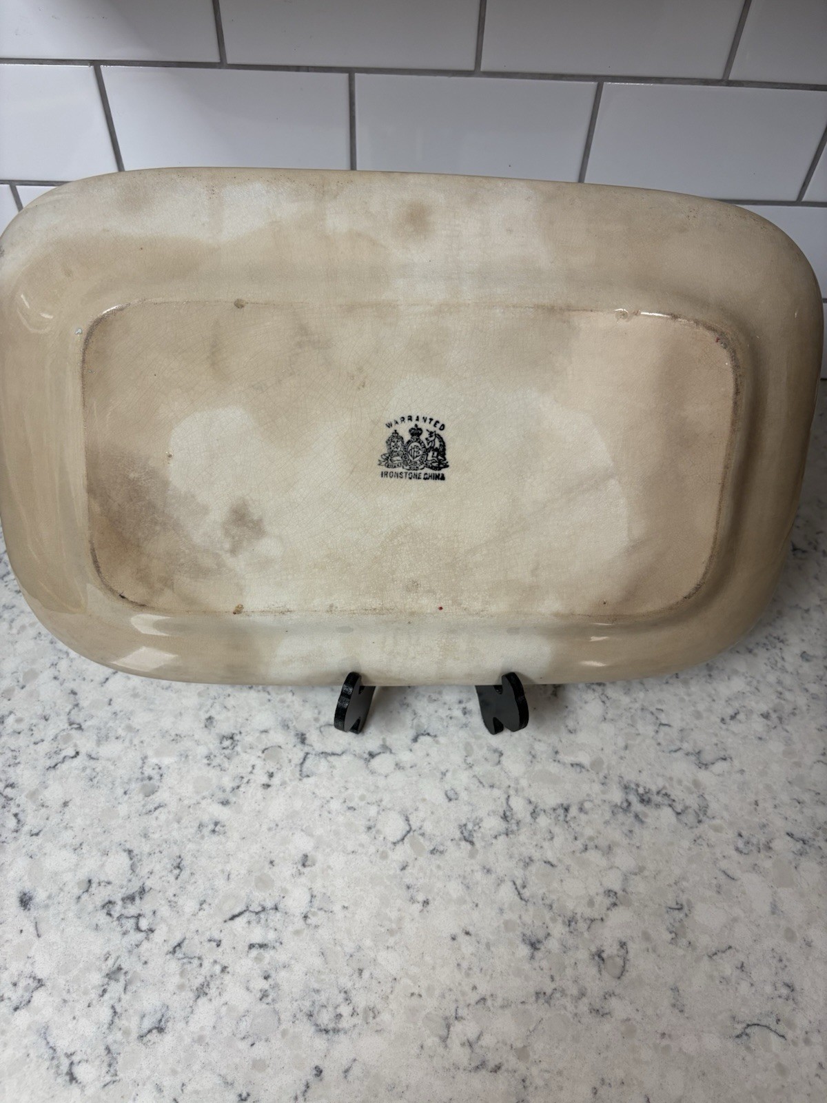Antique English Ironstone Rectangular Serving Platter. Made In England