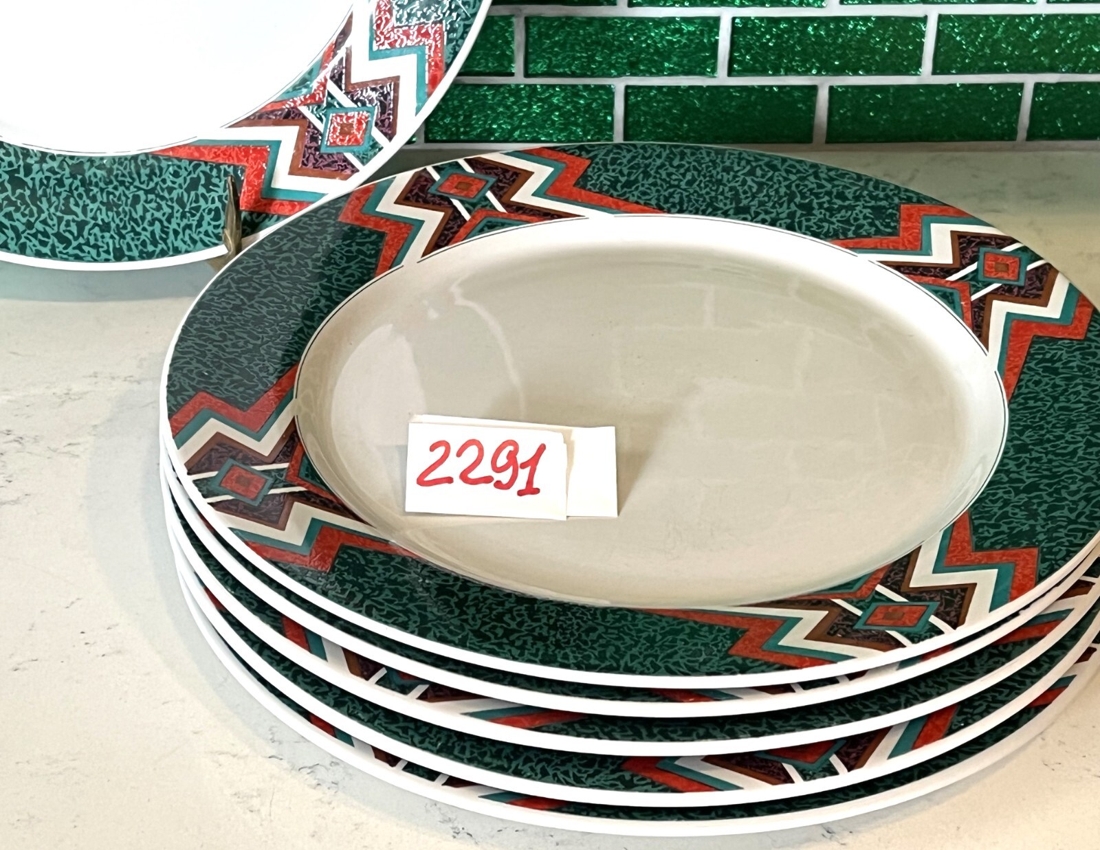 Lot of 6 Gibson Housewares Mojave Design Southwest 11-3/4 inch Dinner Plates