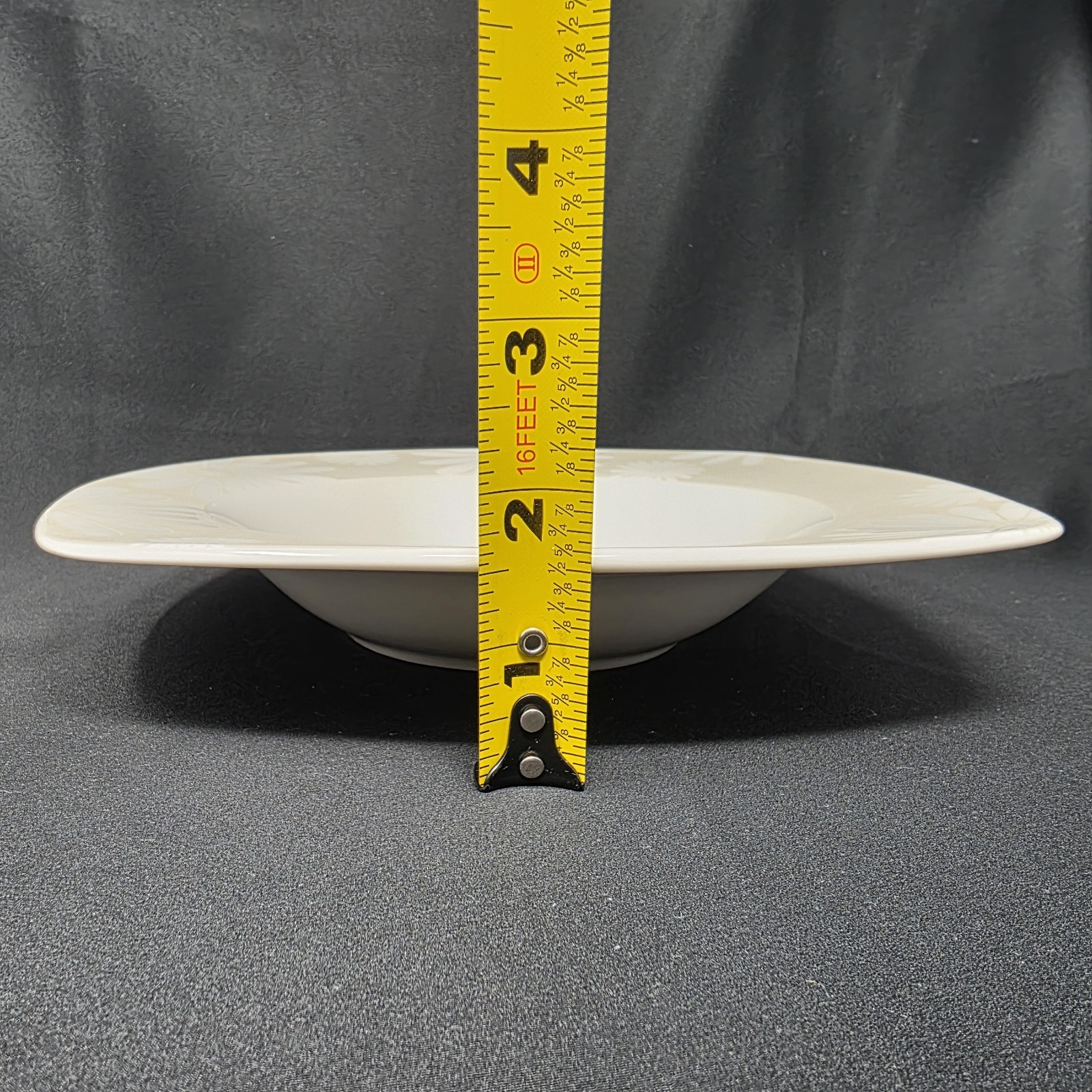 222 Fifth Alice Platinum Soup Bowls 8.75” Square Daisy Flower Design Set of 3