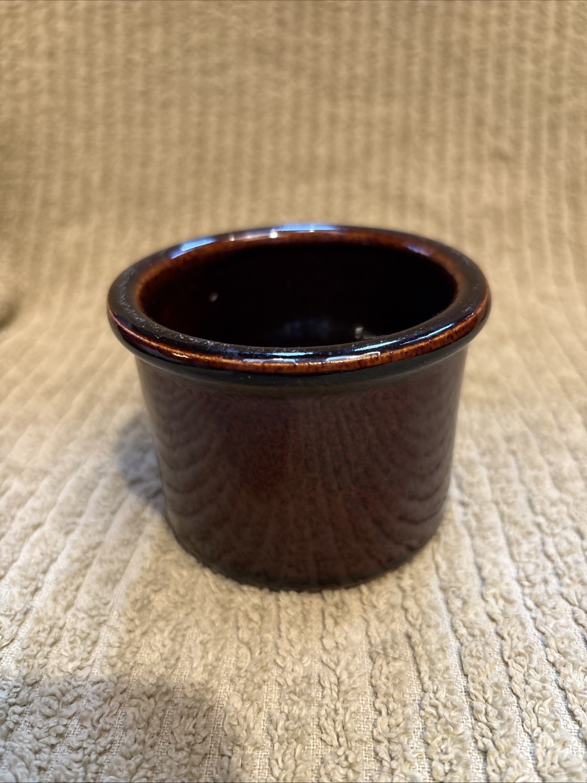 Vintage Brown Glazed Stoneware Salt Holder, Sides, Etc.