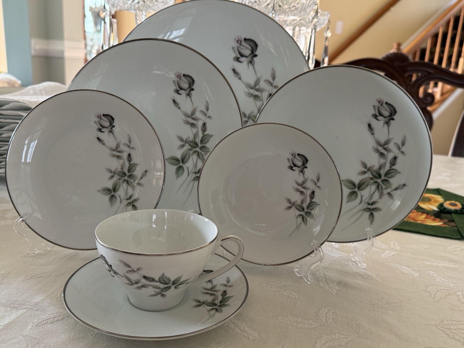 Noritake China Set JANETTE 6604 Service For 12 with Serving Pieces – EUC – 7pc