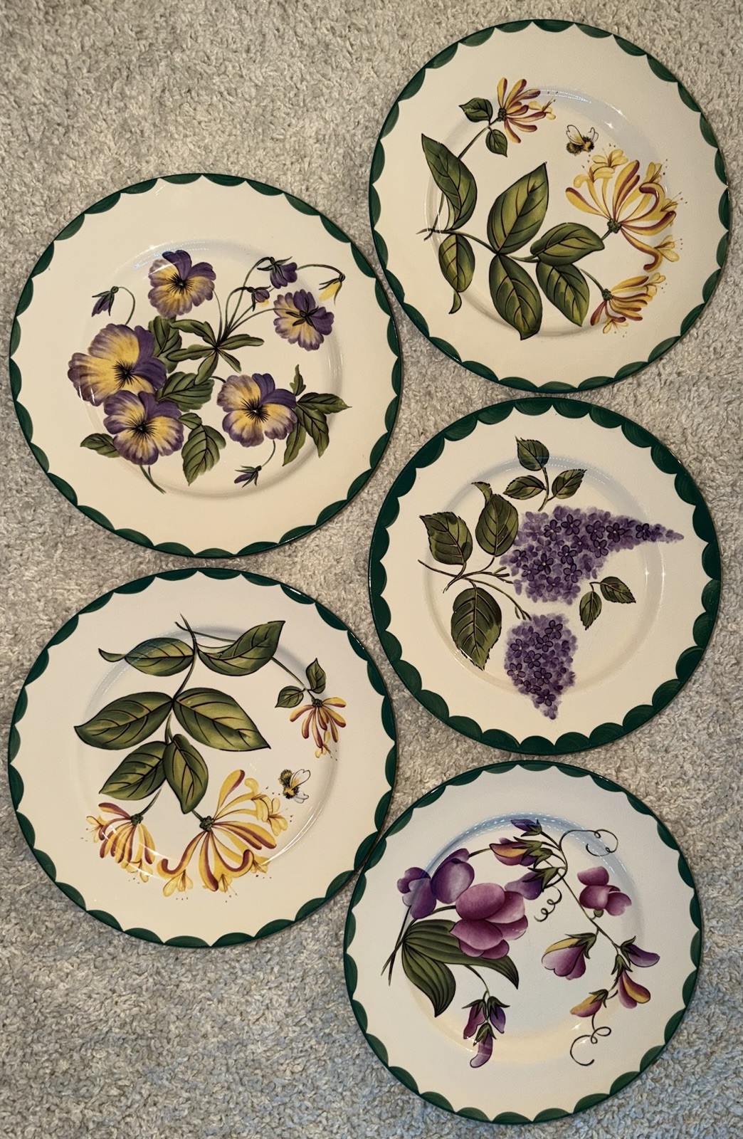 Cloverdale Scented Garden Ceramic Floral Dinner Set Plates & Bowls Handmade