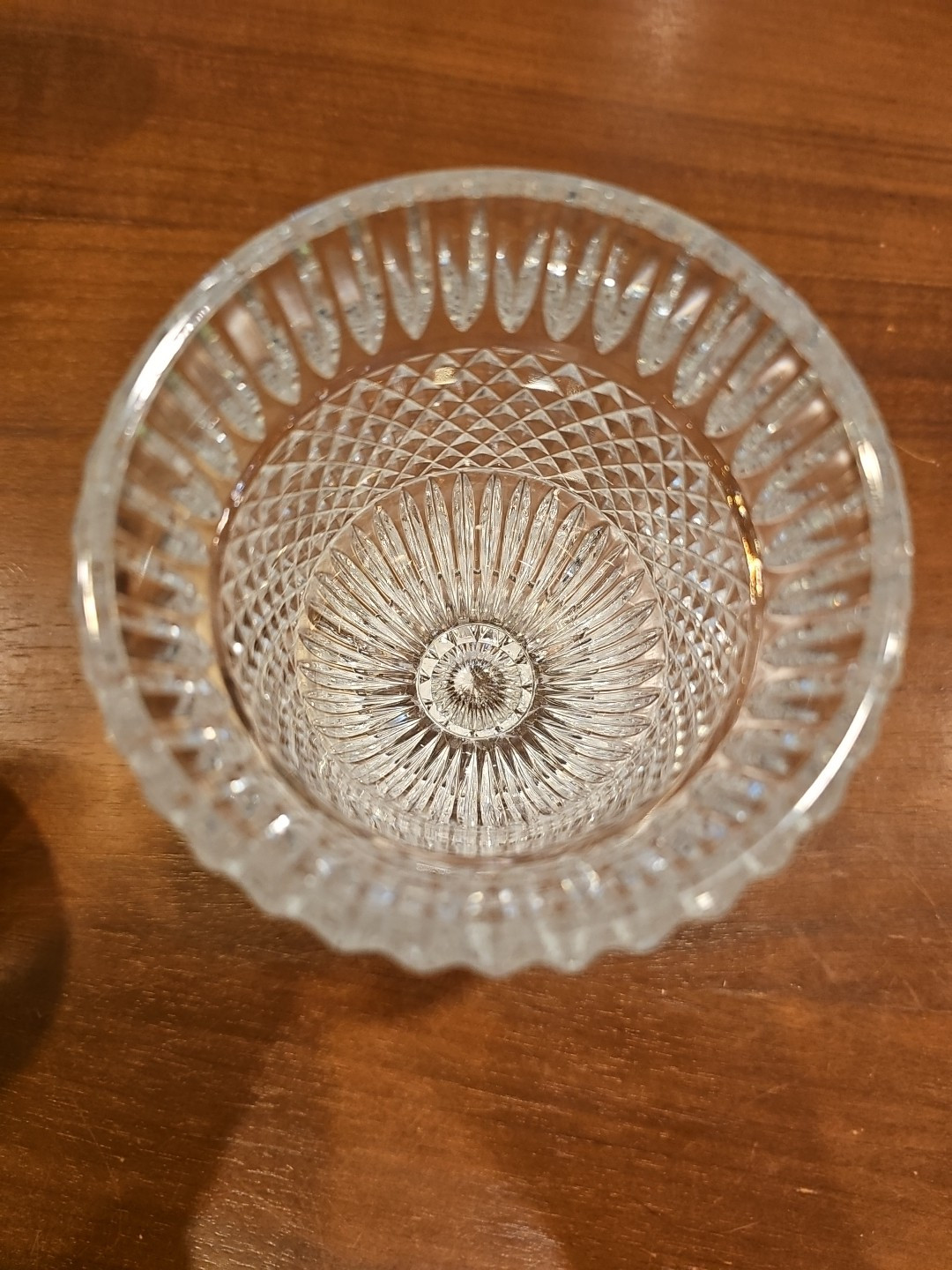 Vintage Indiana Glass Co diamond Point cut globet Water wine glass vase
