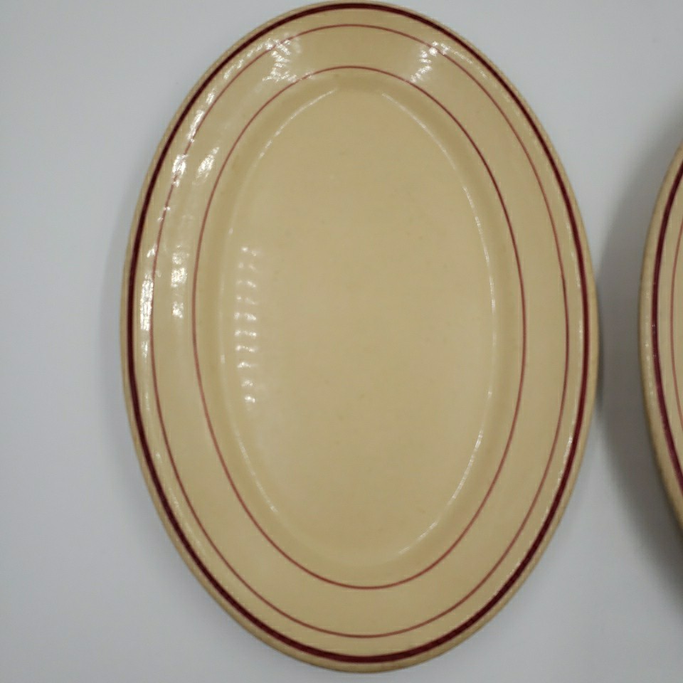 Clarks Store Fixture Co Wellsville China Oval Plate Platter 2PC Flint Michigan
