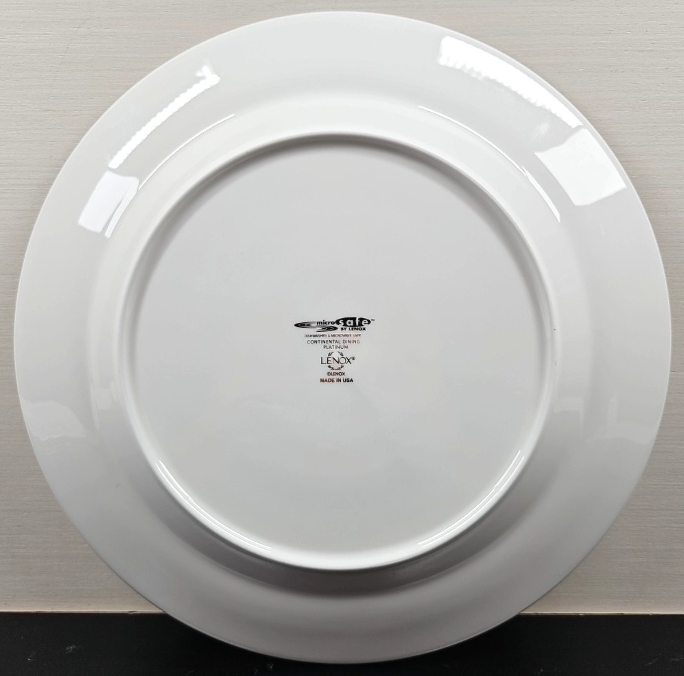 4 Lenox Continental Dining Platinum Dinner Plates Set Elegant Serving Dishes Lot