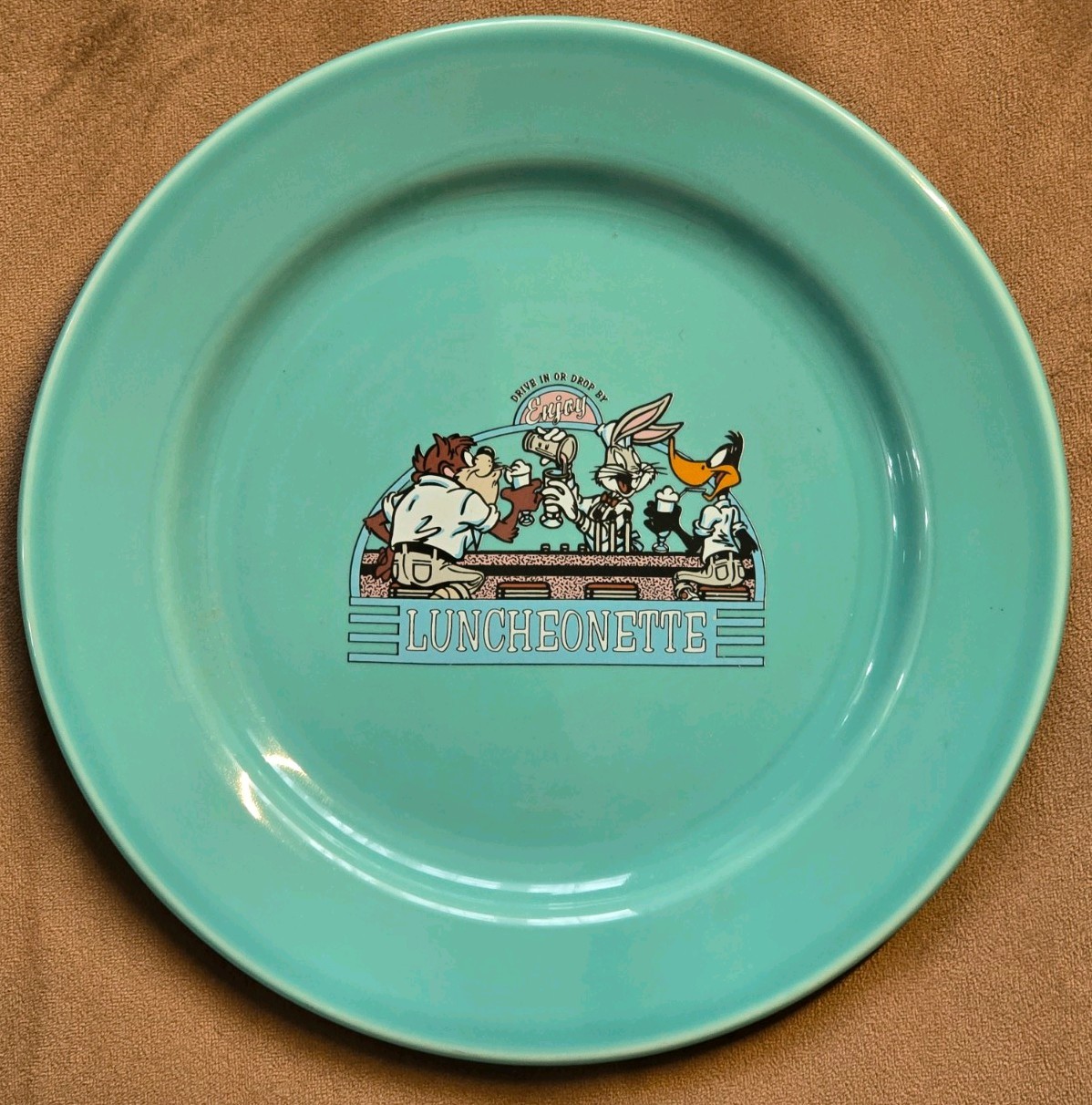 Set of 3 Looney Tunes Luncheonette Plates – 1994 – Warner Bros – Bugs Bunny Taz