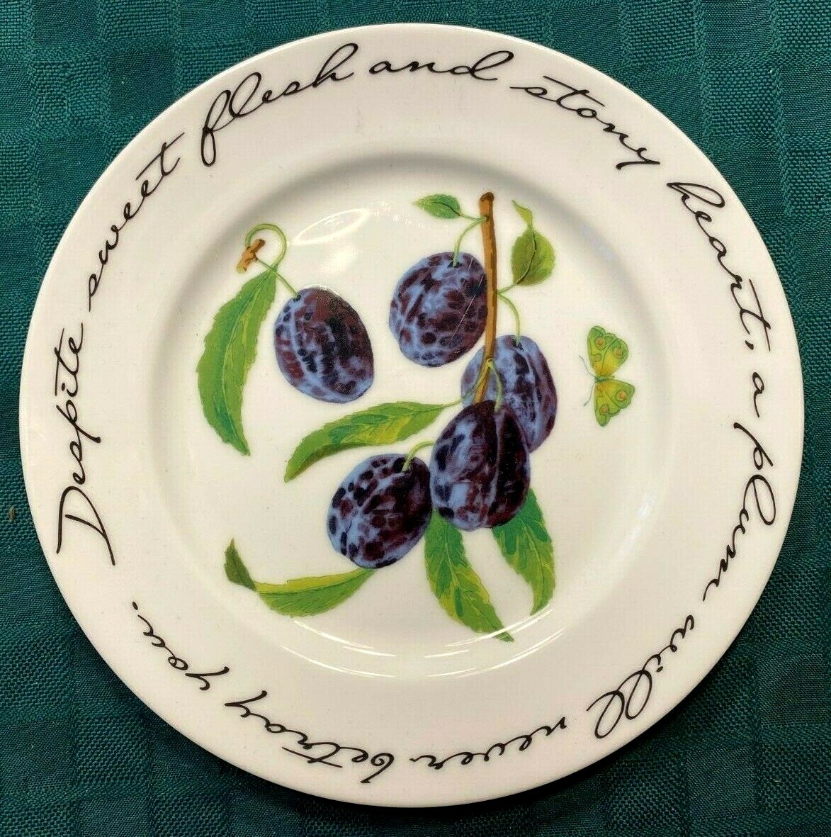 Set of 4 William Sonoma Orchard Suite Salad Plates 7 ¾” EUC Cherry Pear Plum