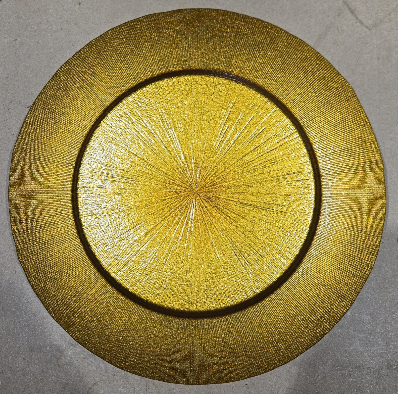 PIER 1 BEAMLINE SERVING PLATE 13 INCHES RED AND GOLD