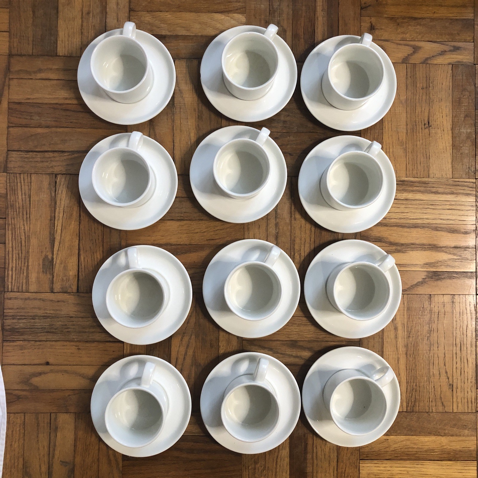 Stonehenge Midwinter White Cups & Saucers Tea Coffee Mugs England SET OF 12