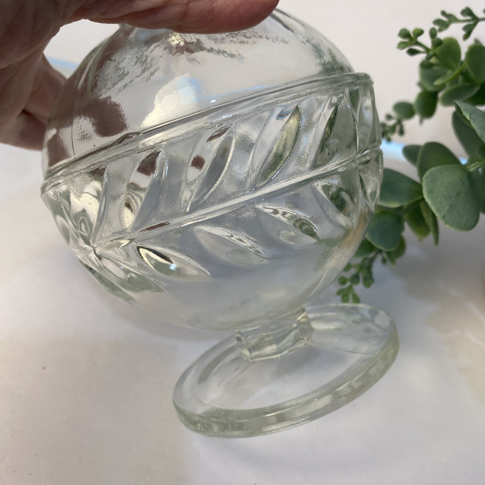 Vintage Round Floral Pattern 2 pc Candy Dish Home Decor Dish Bee Accent Lid