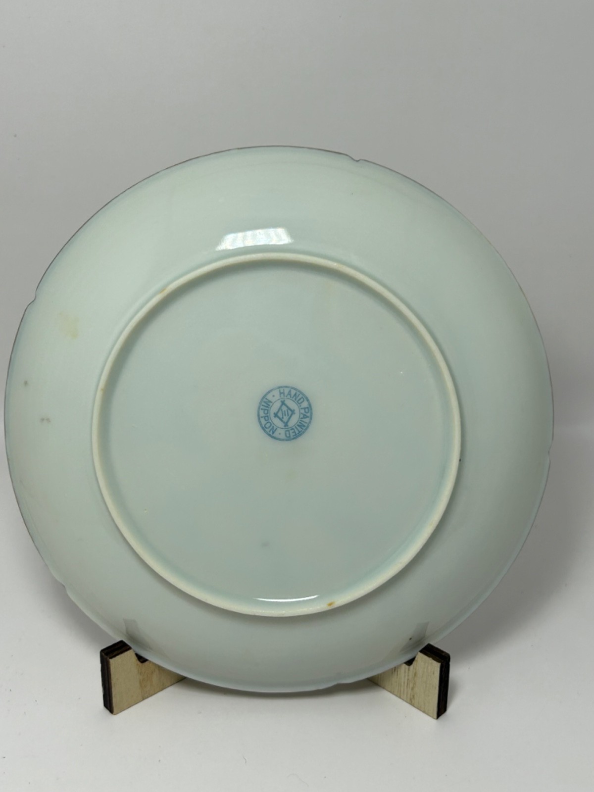 Set 4 Vintage Victory Shofu 5.75″ Crane Bird Plates Saucers Japan Blue White