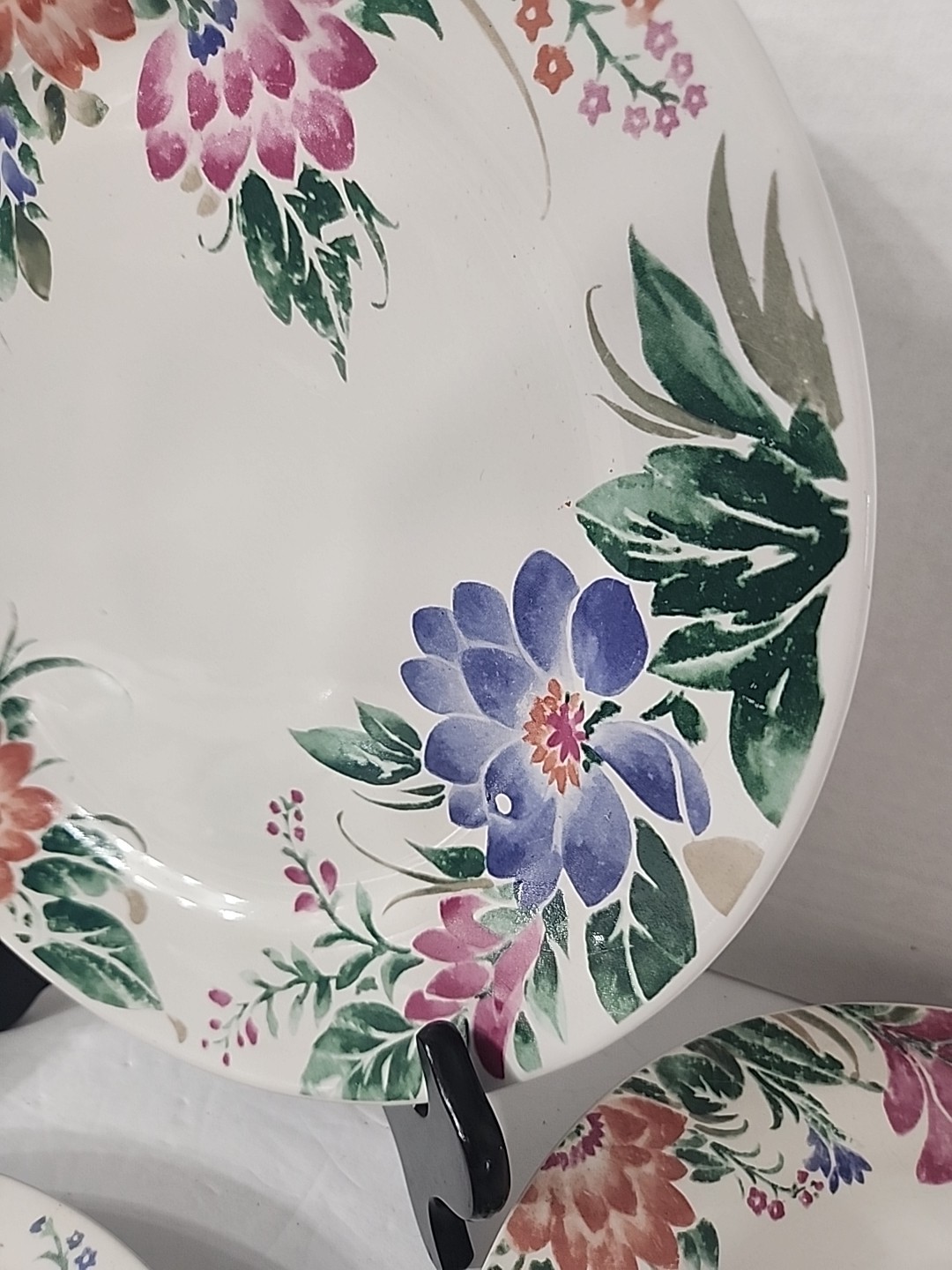 Set Of 6 Farberware Theresa #458 China Plate Salad Bowl Set Vintage