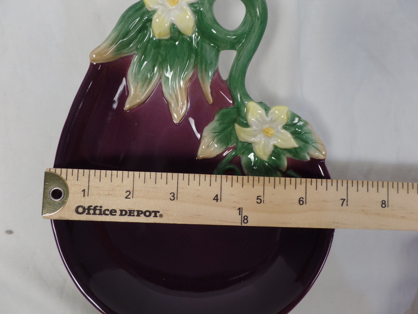 Fitz & Floyd Gardening Gourmet Eggplant Plate Canapé Appetizer Purple 9”