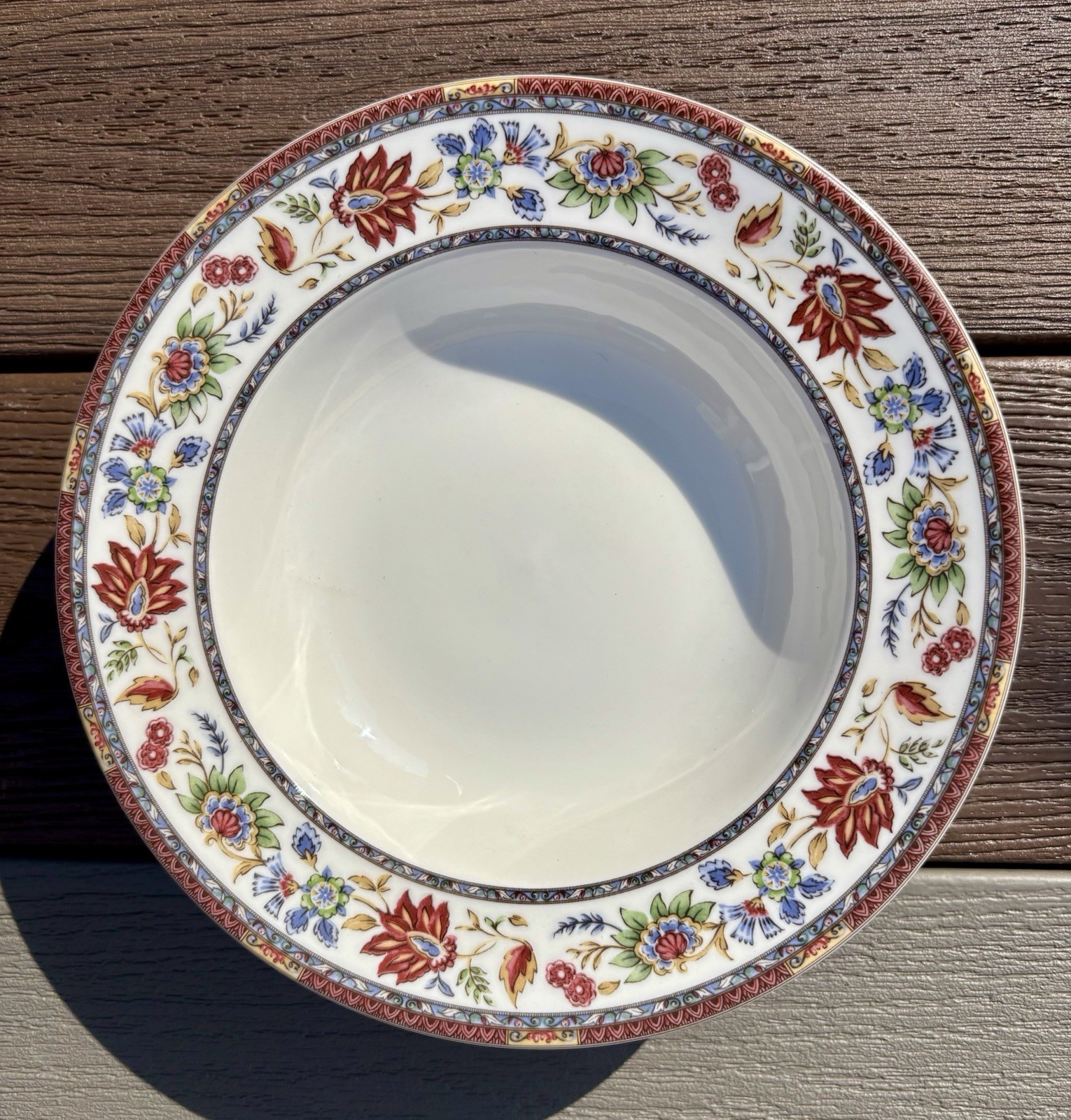 Queen’s Indian Tree Rim Soup Salad Bowls 8.5″ – Set of 4 Multicolor Floral