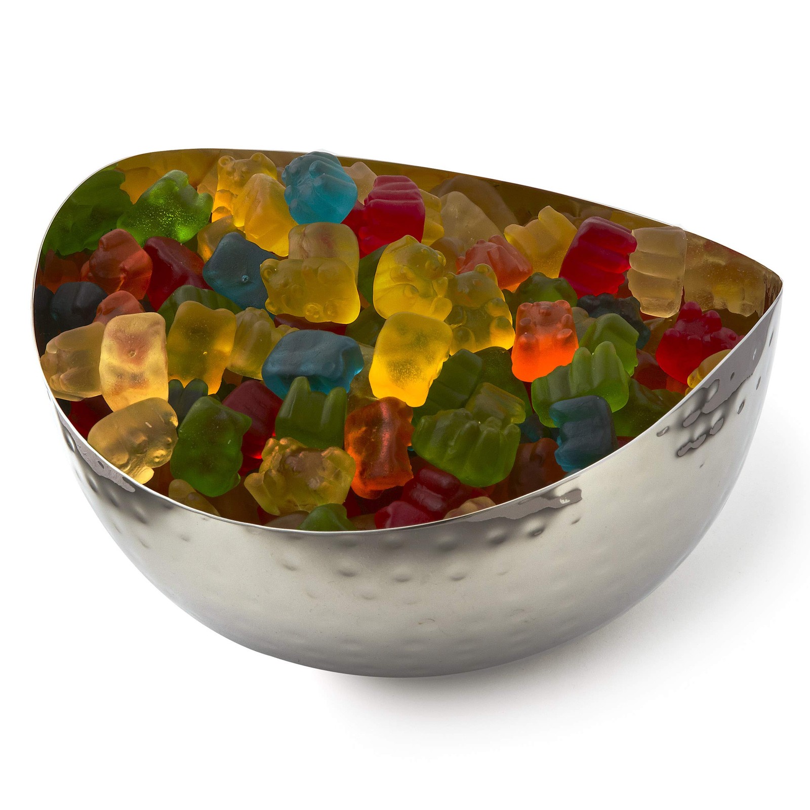 Hammered Stainless Steel Wave Candy Dish/Catch All Bowl (6″x6″), Silver