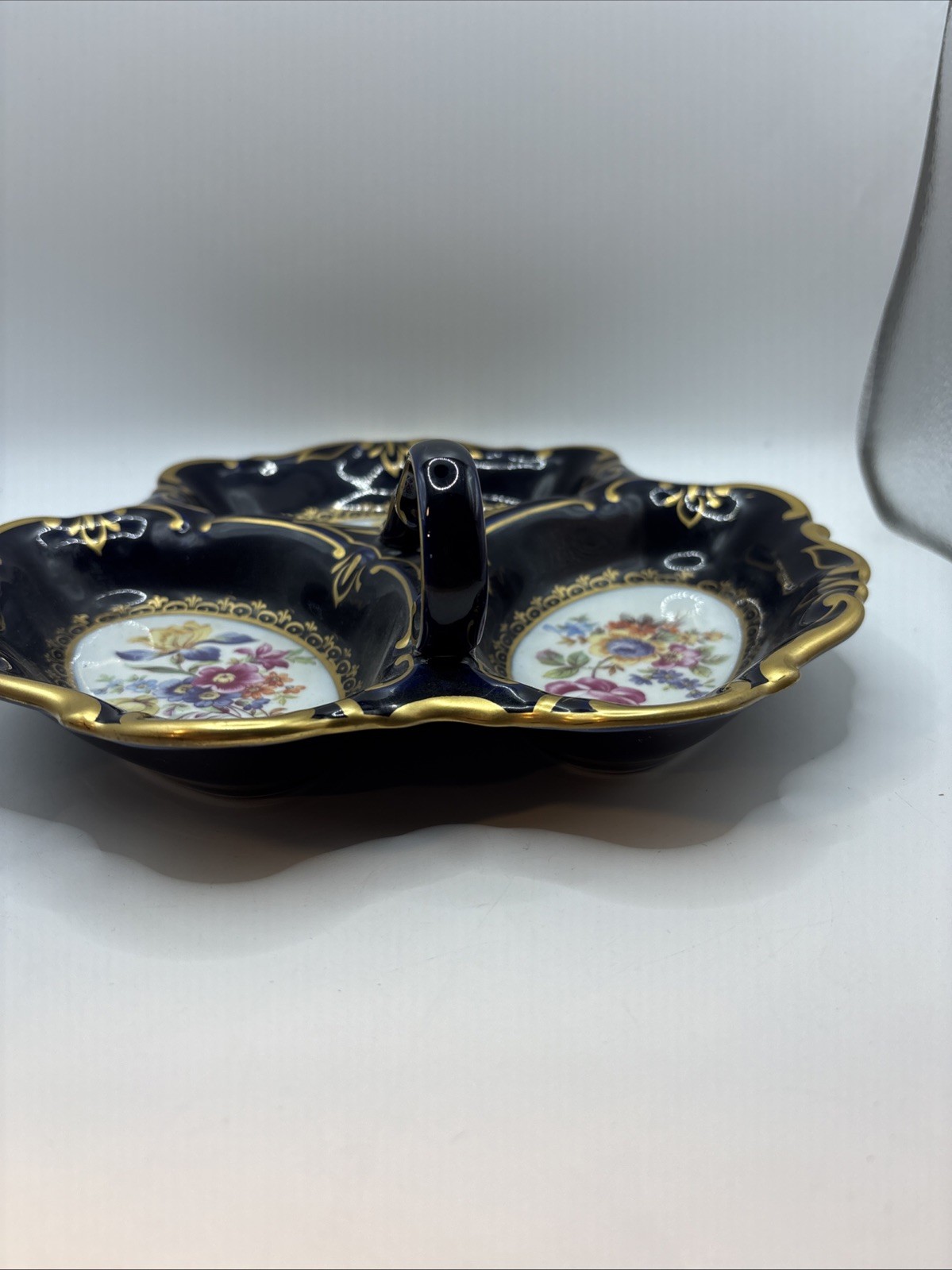 JLMENAU GRAF VON HENNEBERG 1777 ECHT KOBALT Vintage DIVIDED DISH, c.1934 Candy