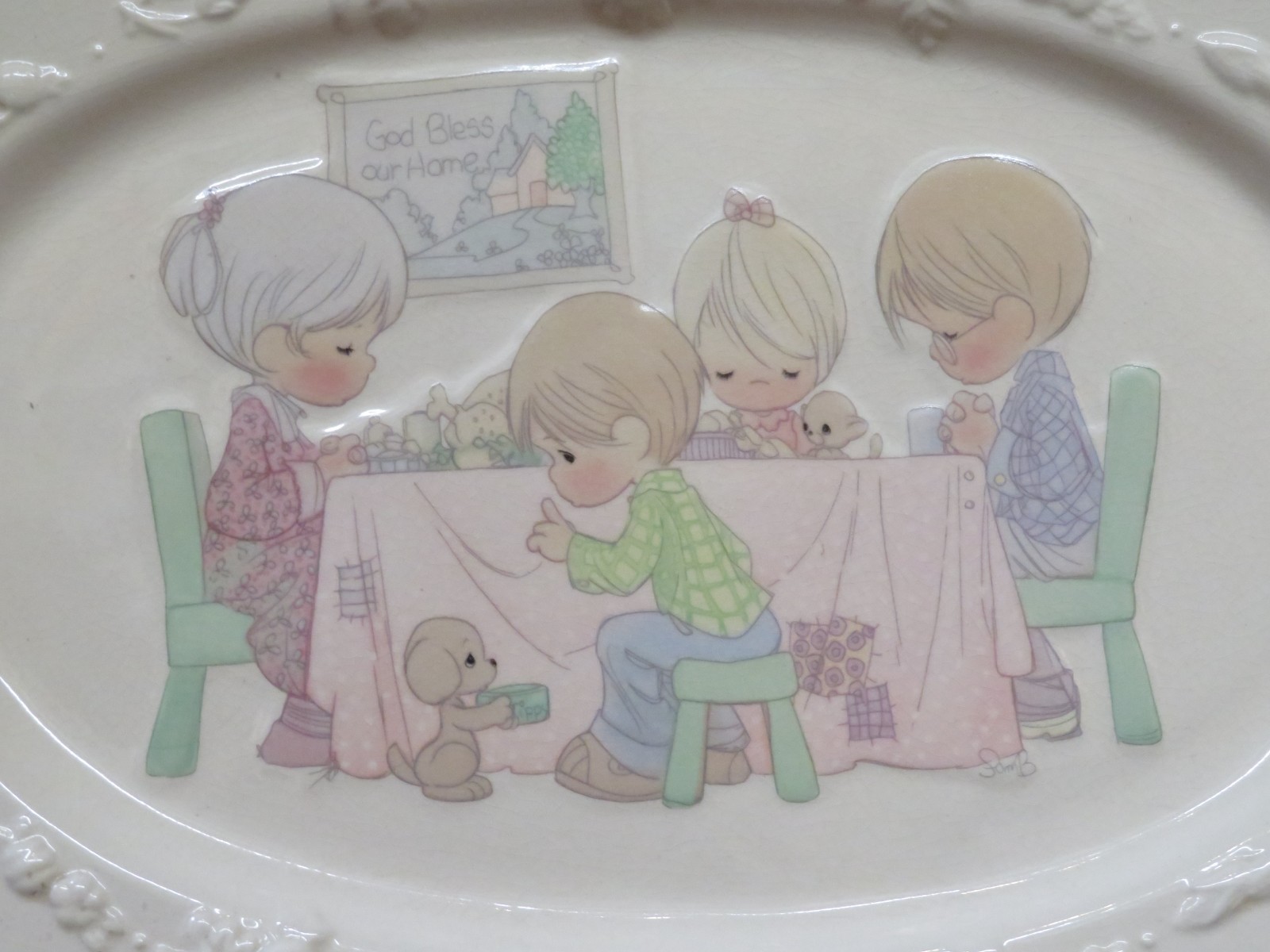 1994 18.5″ Enesco “Precious Moments” Ceramic Serving Platter – Lord’s Blessing