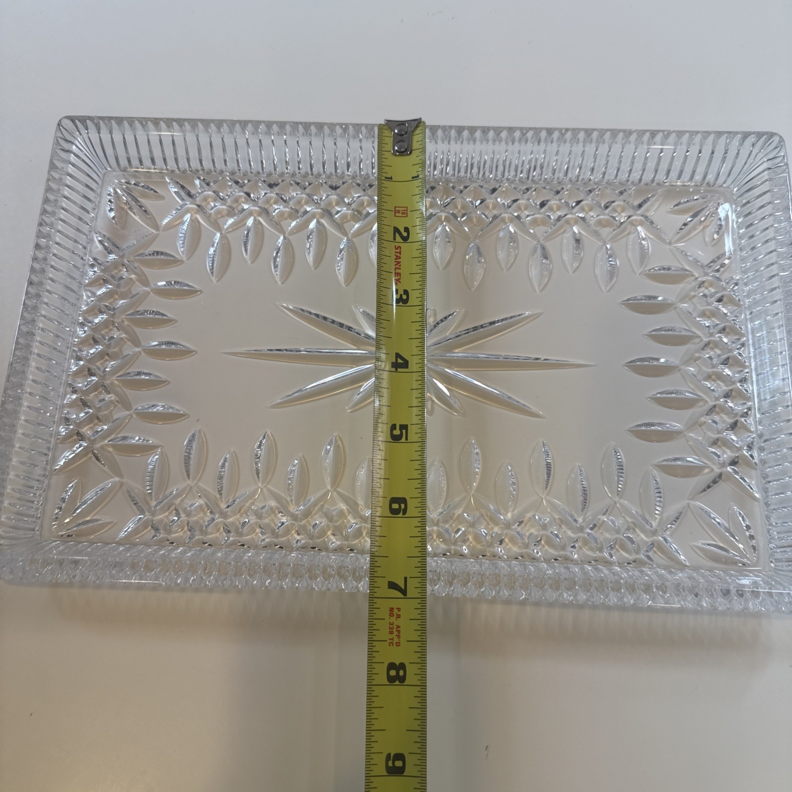Waterford Crystal Lismore 11″ Vanity Tray Signed Fred Curtis w/ Box Ireland