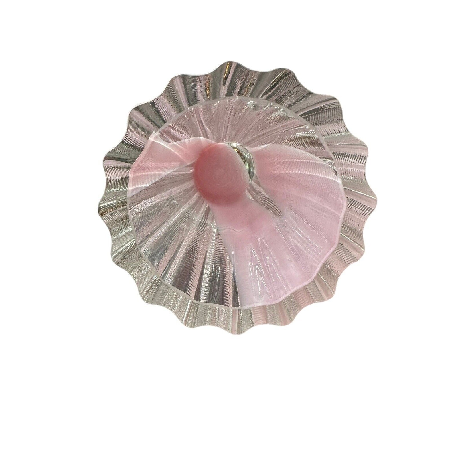 Matt Kolbrener – New Hand Blown Pink Splash Threaded Vase OOAK Signed Dated 10”
