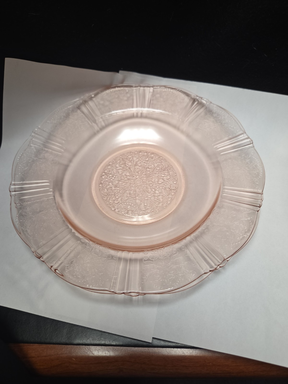 2 MacBeth Evans Pink Depression American Sweetheart Flat Soup Bowls (2)