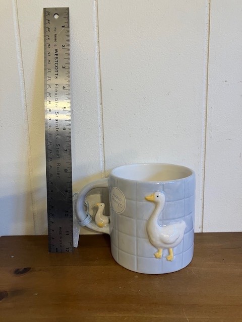 3D White Goose Mug Goose Figure on Handle Adorable for Spring / Easter HTF