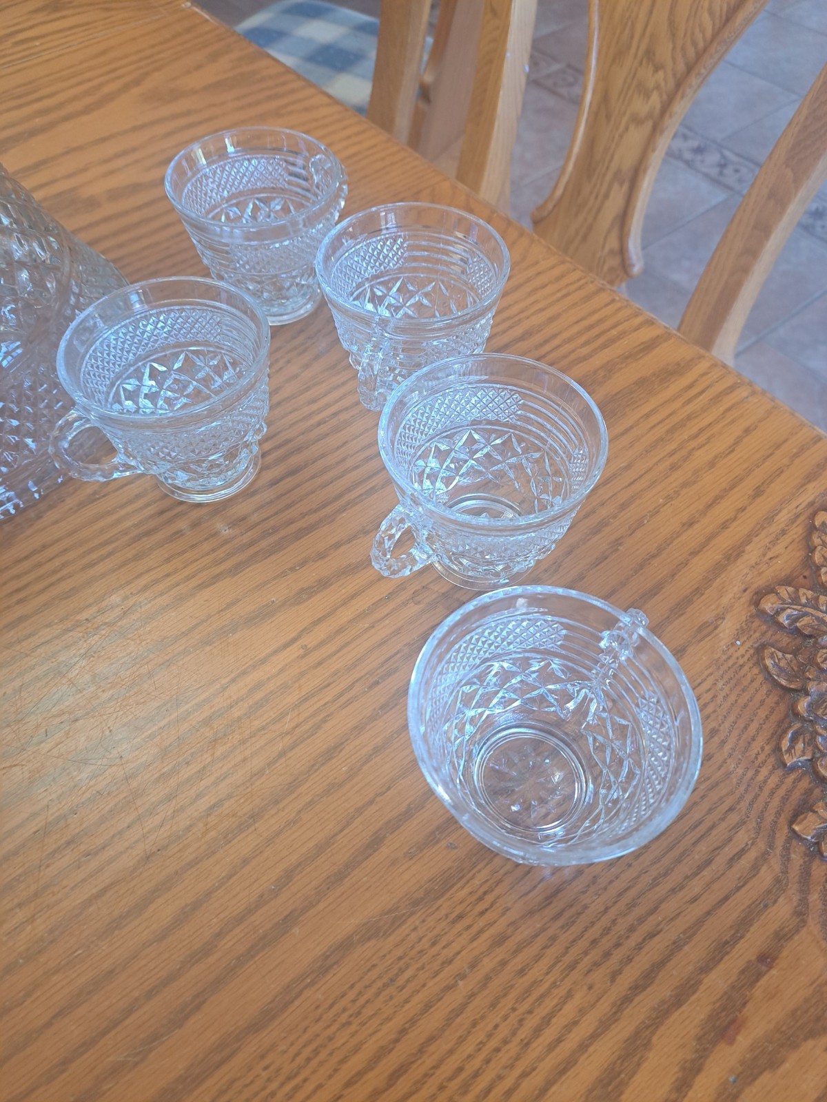 Anchor Hocking Vintage 21-Piece Wexford Pattern Punch Bowl Set Original Box
