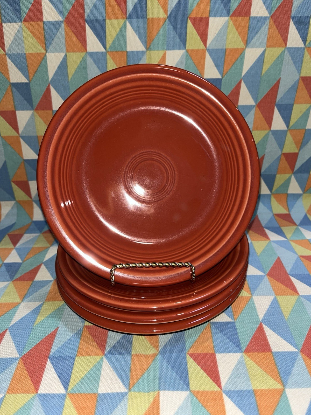 NEW FIESTA set 4 SALAD APPETIZER PLATES Paprika 7.25″ FIESTAWARE FREE SHIP