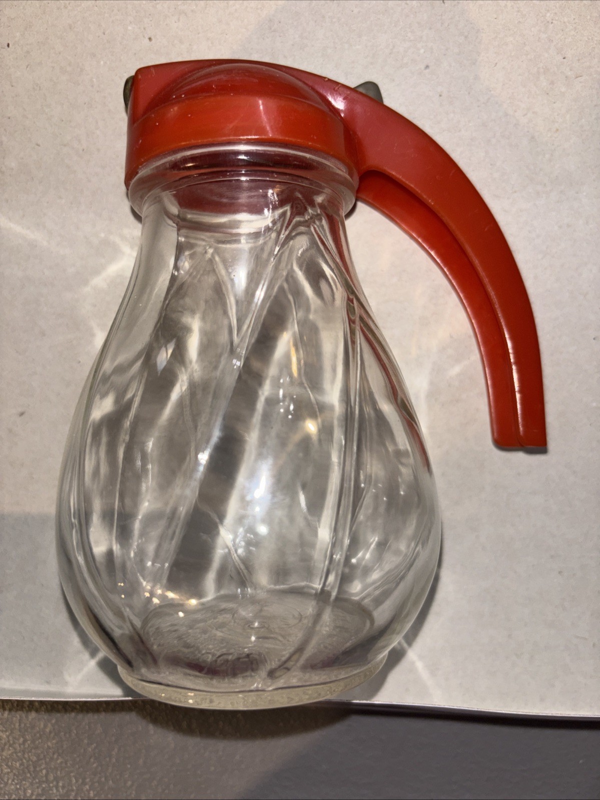 Syrup Dispenser Pitcher Federal Tool Corporation Chicago Red Handle Retro (O)
