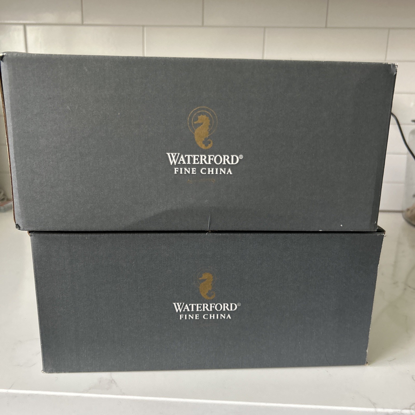 2 complete sets of Waterford Lismore Platinum China 5 Piece Place Setting