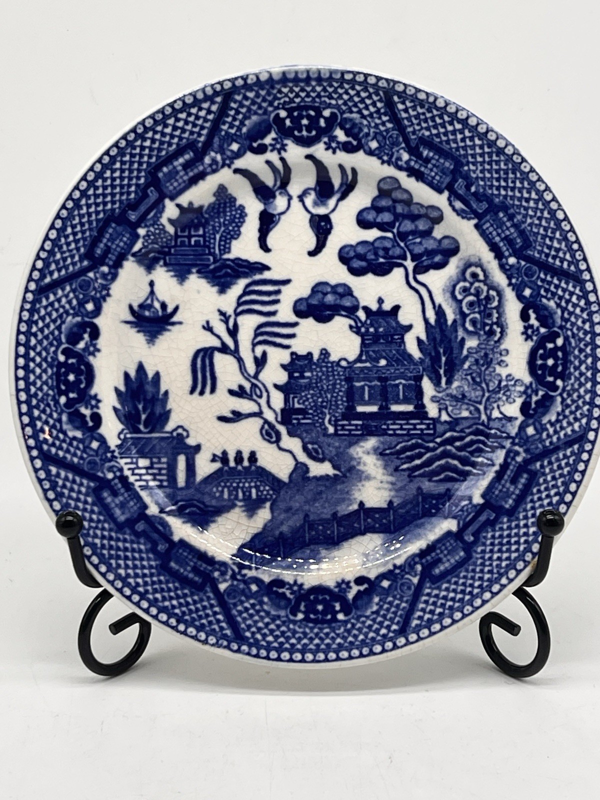 Vintage Blue Willow 6″ Dessert Plates Set 5 Made in Japan Chinoiserie China