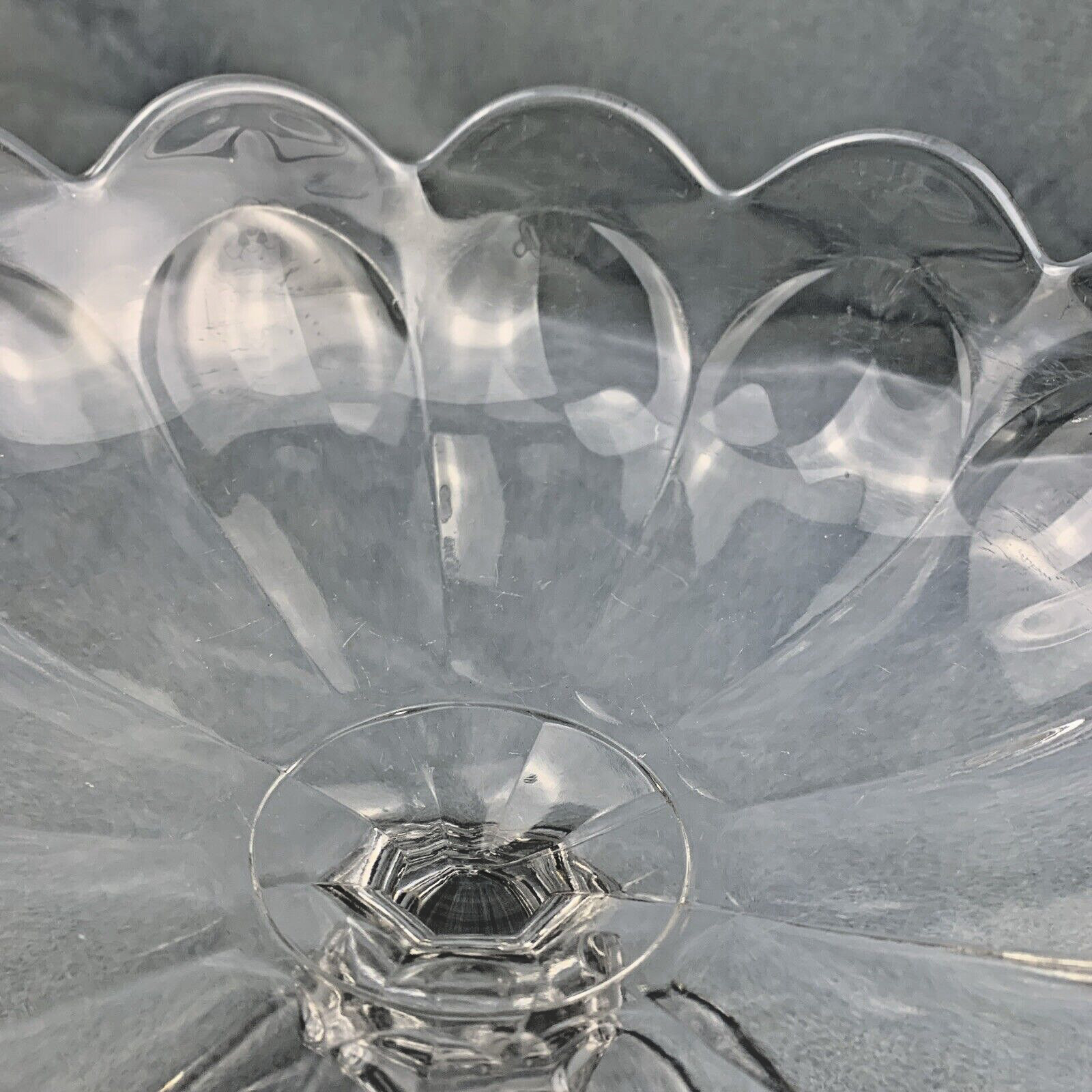 Heisey Signed Glass Priscilla Clear Paneled 8 1/4″ Round Compote 1905-1933 Used