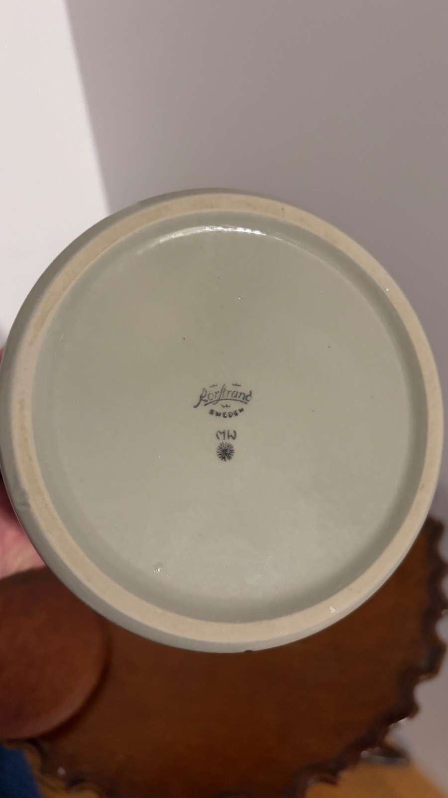 VTG Rörstrand Sweden Marianne Westman Jam Jar Mors Godaste Sylt Teak Lid Rare