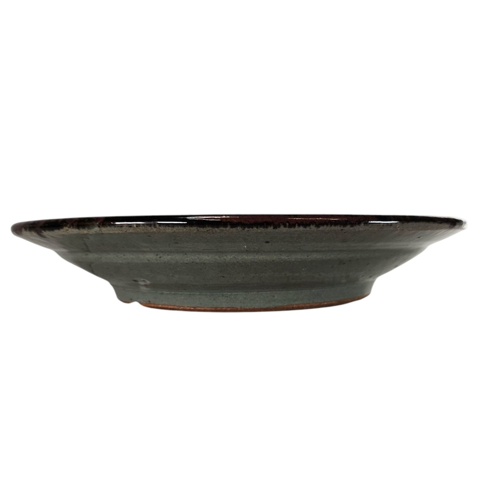 Vintage Studio Art Pottery Centerpiece Bowl 13” Organic Stripes Brown Taupe