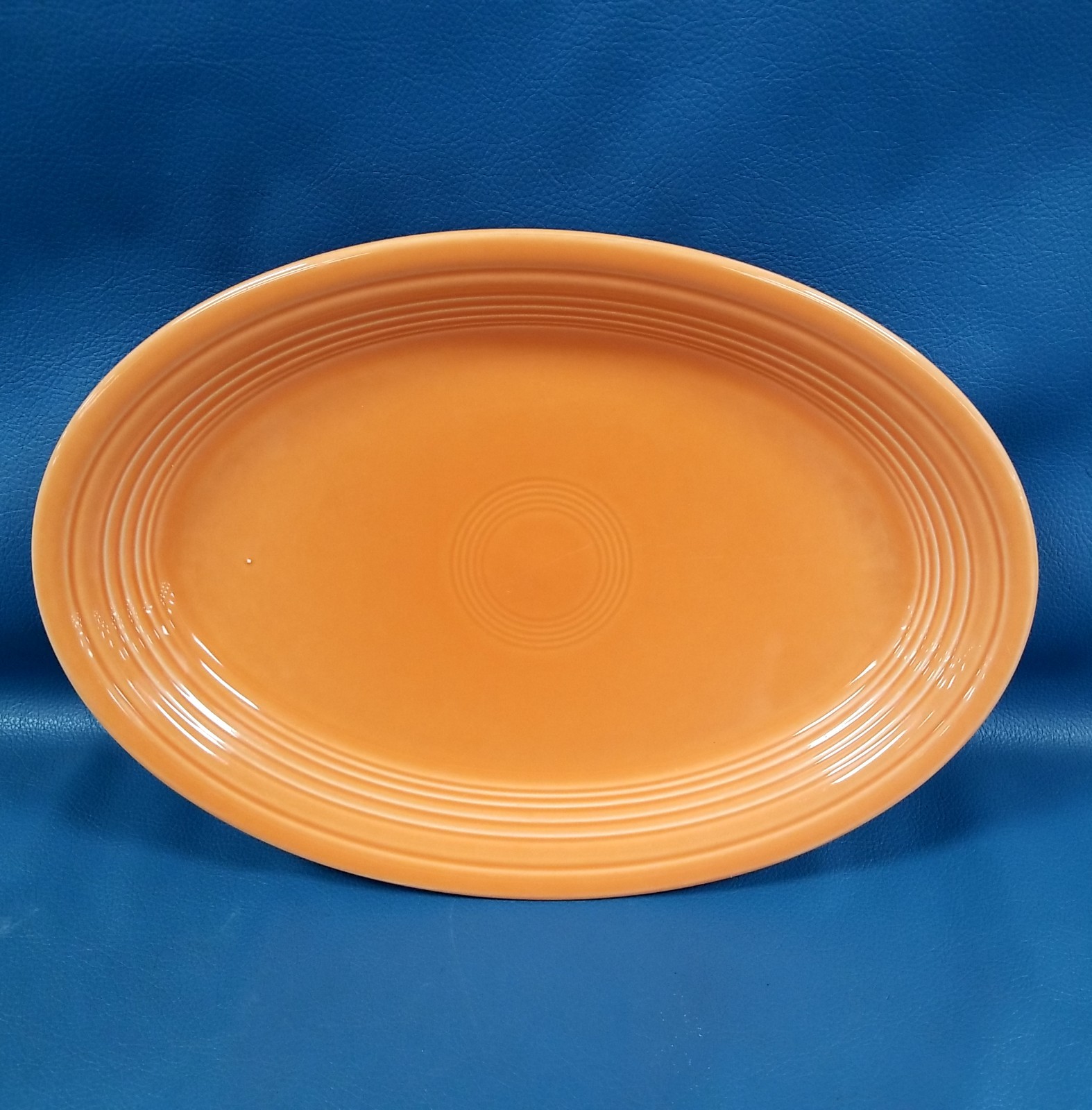 Embossed Logo Fiesta Ware Orange Serving Platter 13 3/4″