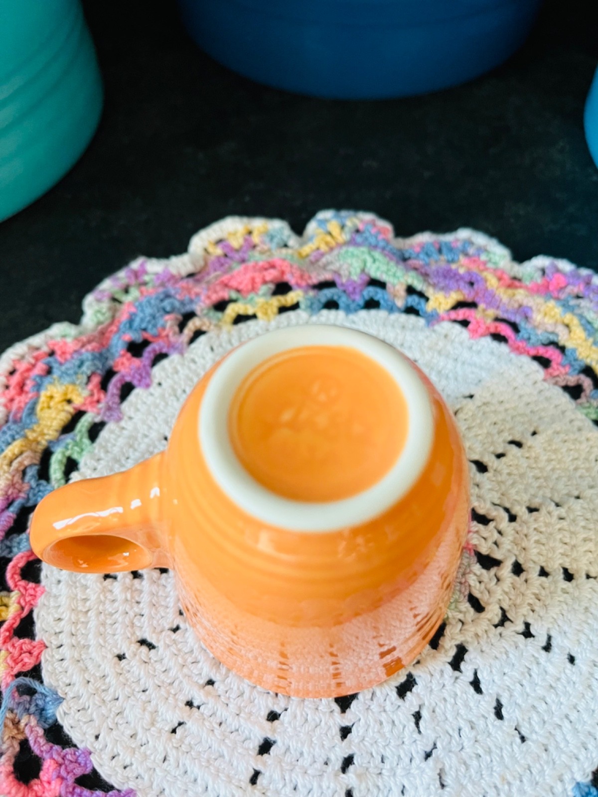 AD CUP ESPRESSO DEMITASSE tangerine orange FIESTA ring Demi Fiestaware
