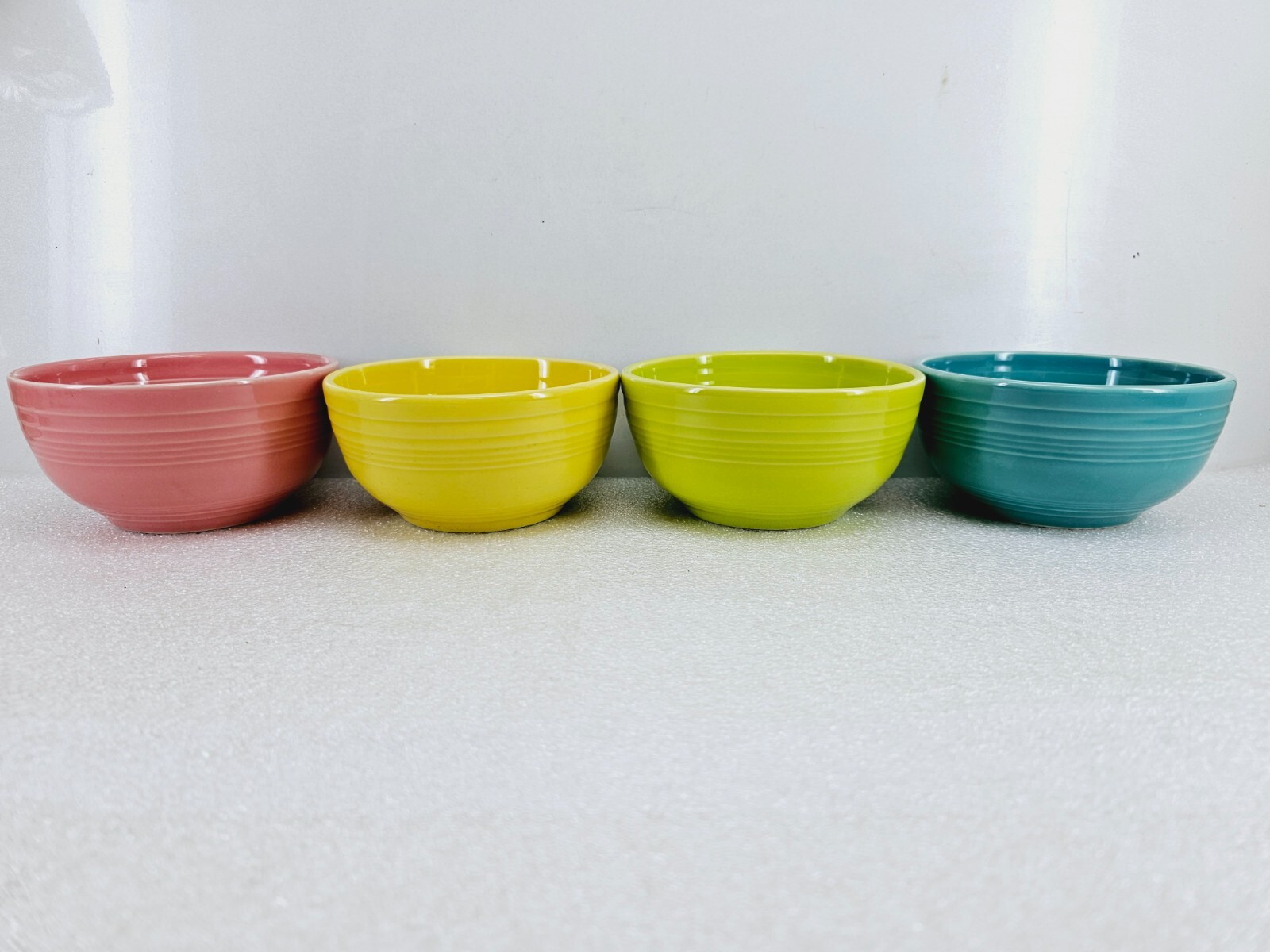 set 4 Small Bistro BOWLS peony sunflower lemongrass turquoise FIESTA 22 OZ. NEW