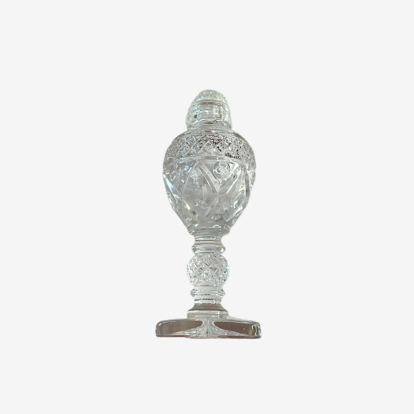 Vintage Imperial Glass Co Cape Cod Tall Shaker Clear Pressed Glass Diamond Point