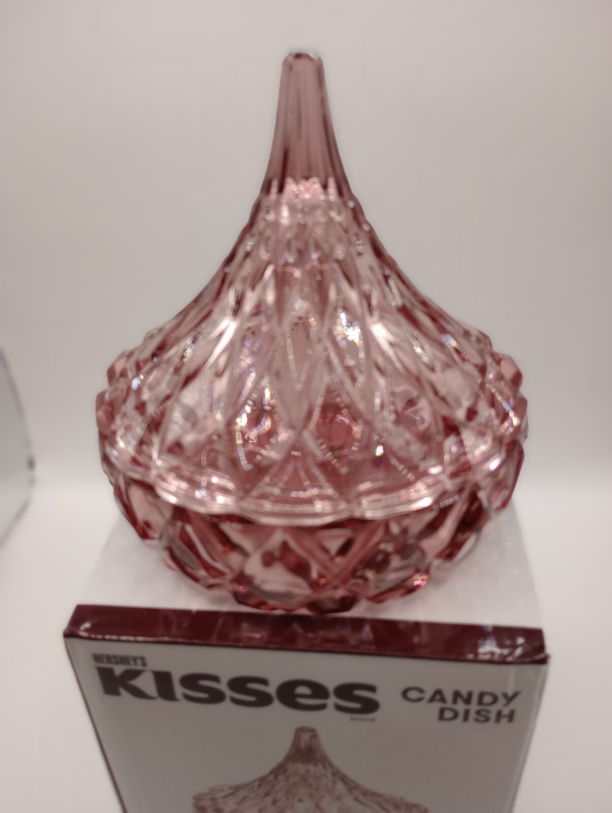 Hershey’s Kiss Pink Crystal Covered Candy Dish Godinger NIB