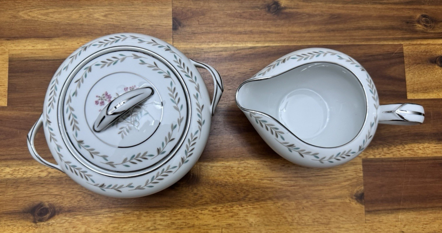 Vtg Noritake China 5608 “Bryce” 56 Piece Set – 8 Place Settings, Floral Pat. EUC