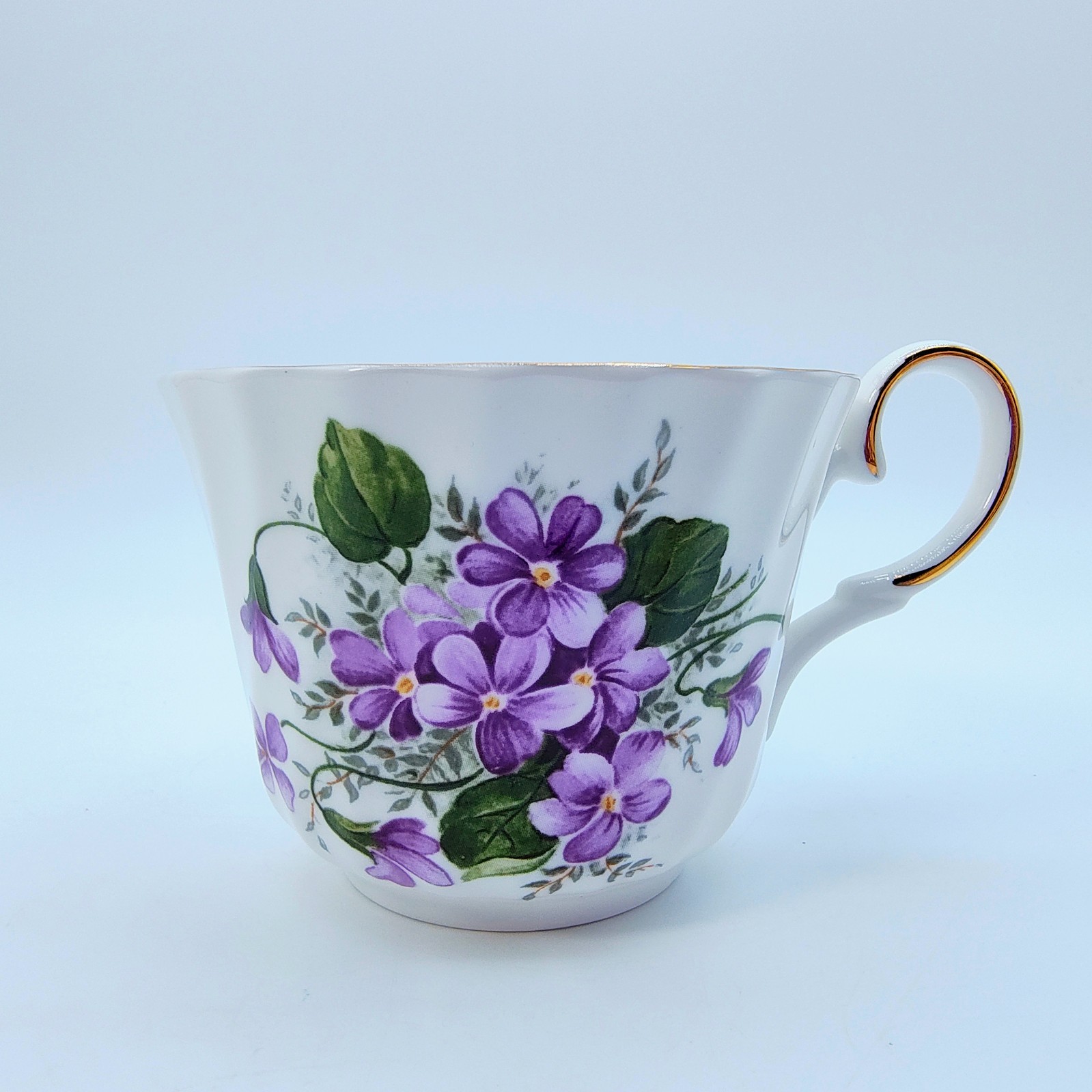 Vintage Staffordshire Collection Daughter Teacup & Saucer Violets Floral England