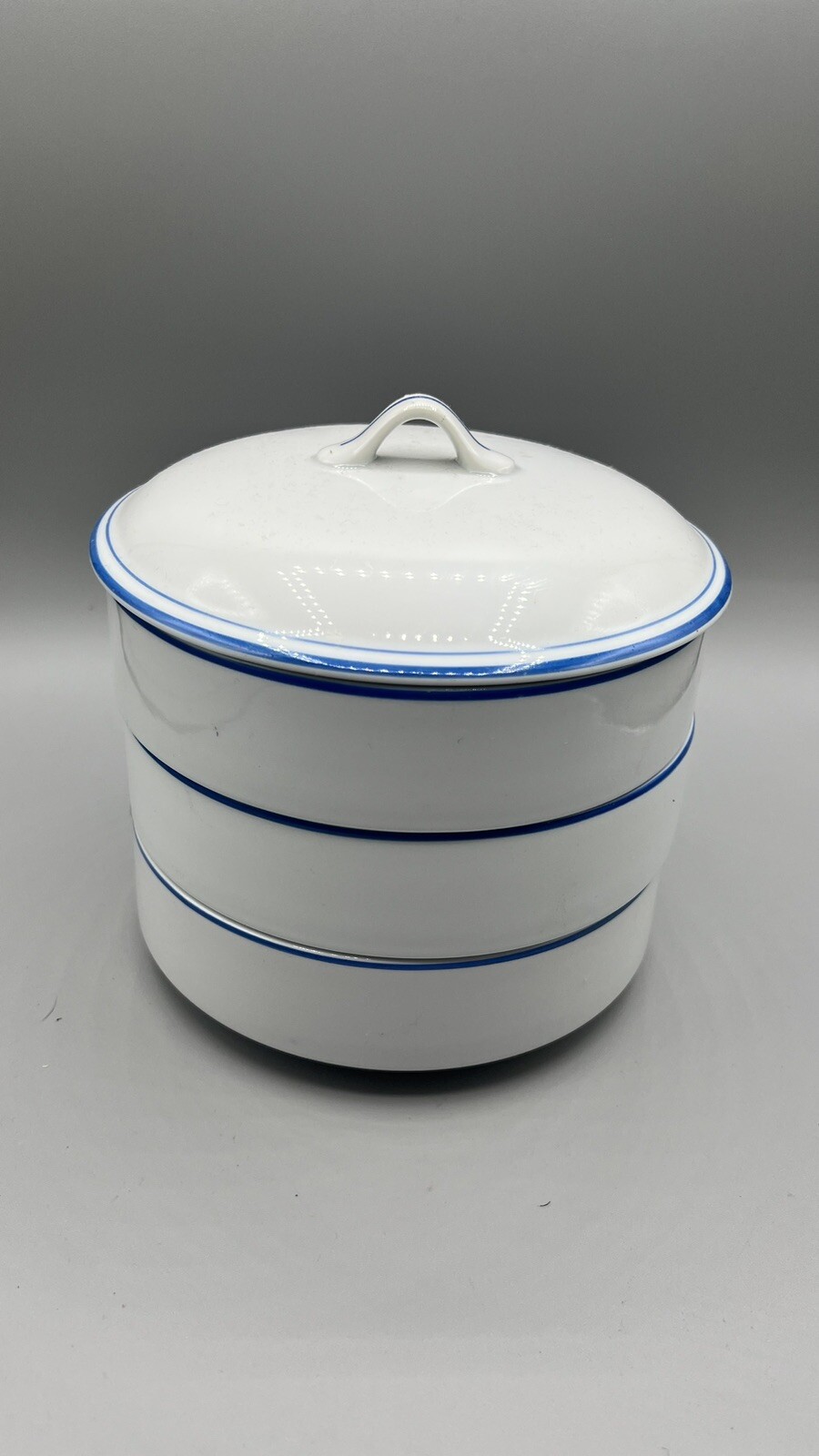 Vtg Scandinavian Stacking Bowls (3) W Lid In Perfect Condition 6” X 2”