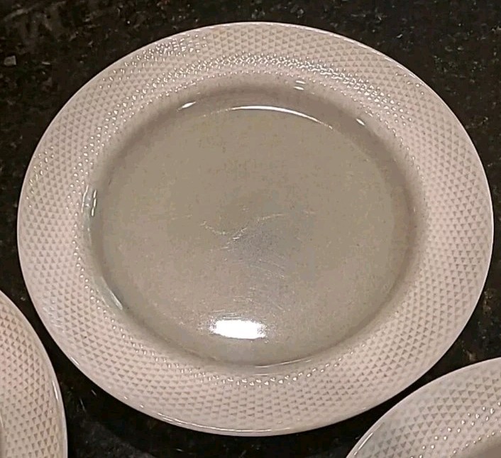 SET OF 4 Laurie Gates MONTEREY Gray Stoneware 10.75″ Dinner Plates