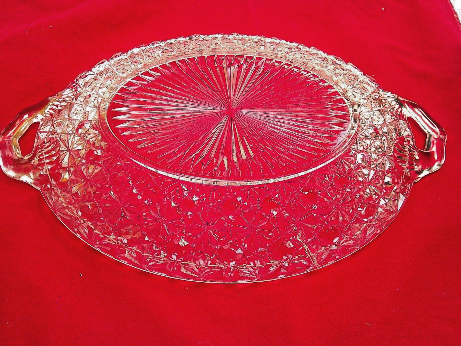 EAPG Platter by Central Glass Co. #775 Block & Diamond Antique 13.5″