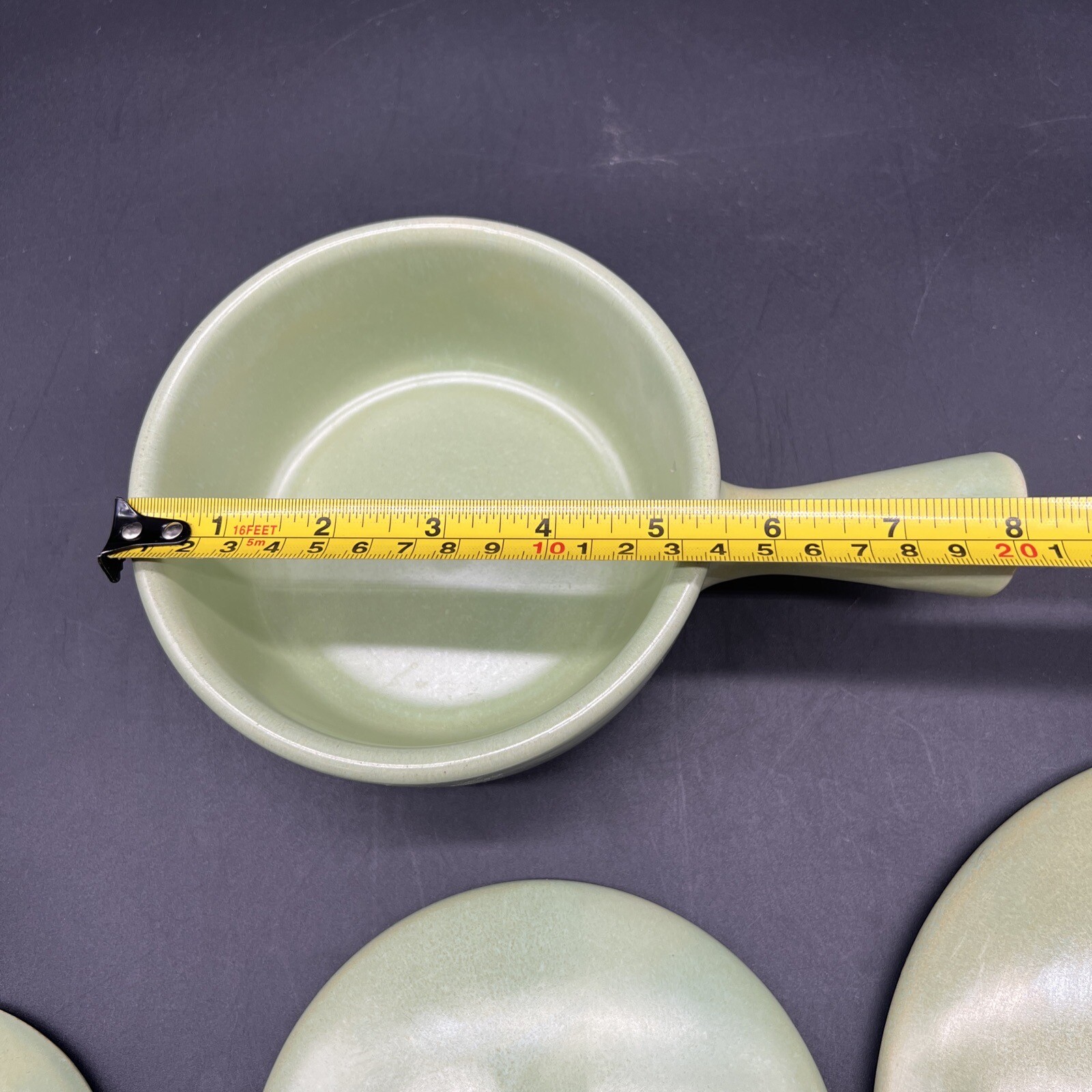 Vtg MCM La Solana Pottery Mint Green Set Of 3 Round Casserole Bowls Pots Lids