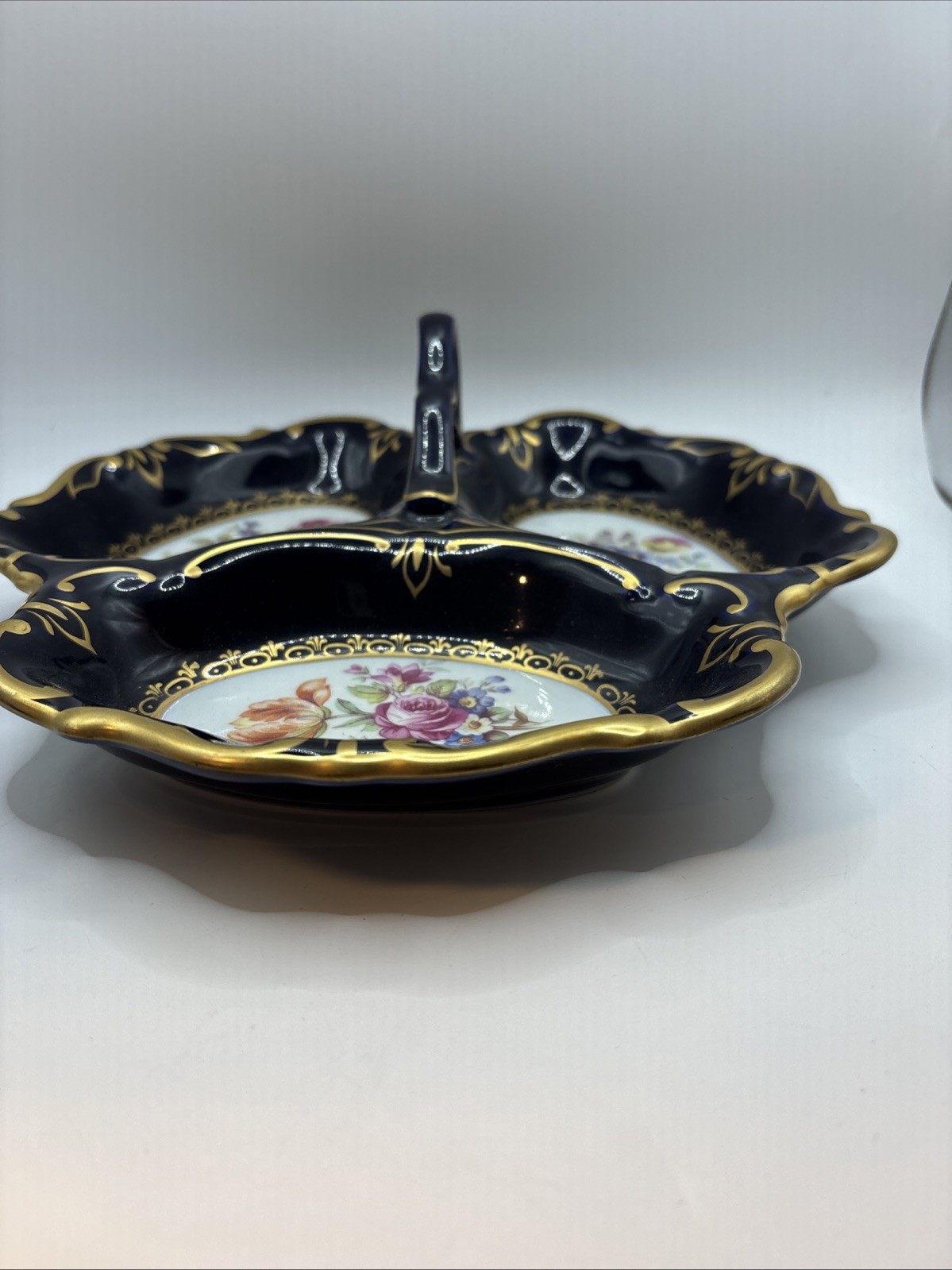 JLMENAU GRAF VON HENNEBERG 1777 ECHT KOBALT Vintage DIVIDED DISH, c.1934 Candy