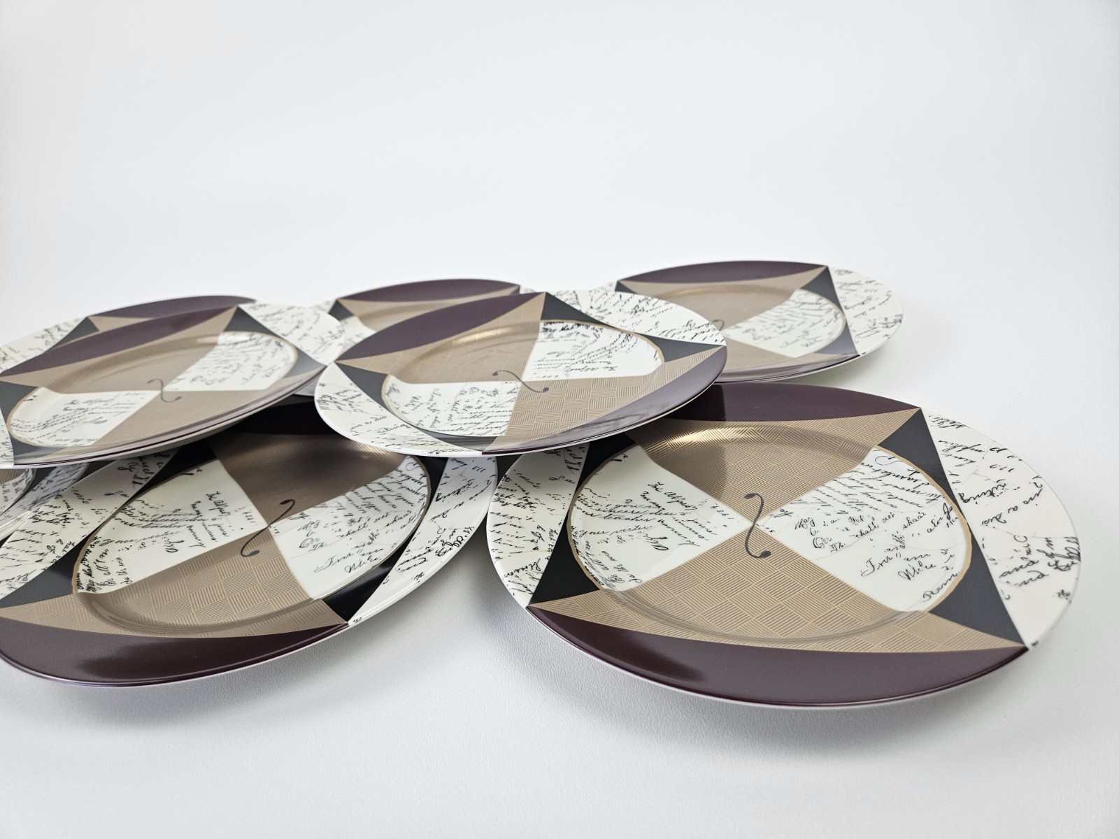 (8) 1994 Vtg Fitz & Floyd Ricordi 8.25″ Luncheon Salad Plate Two Women Boxing